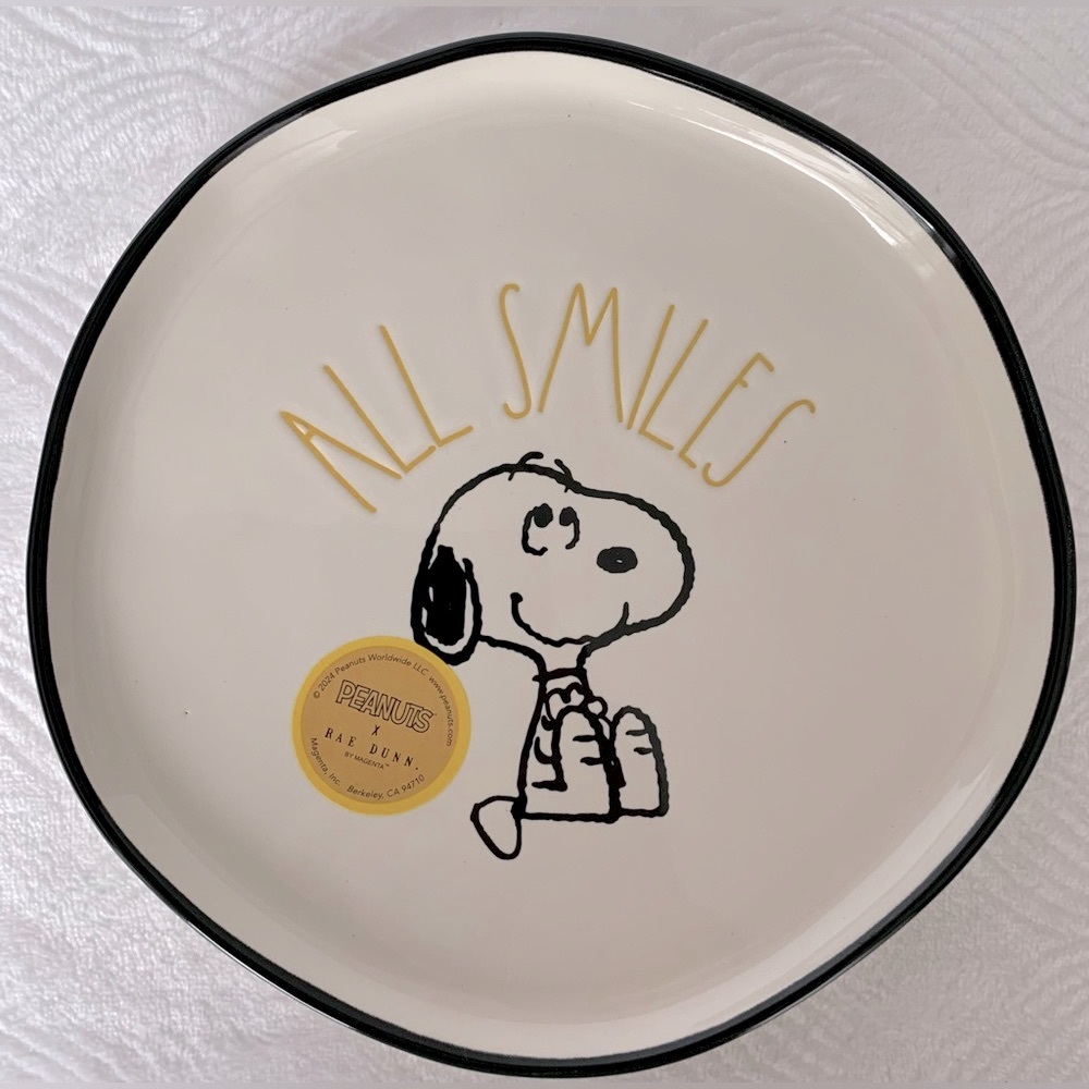 Rae Dunn X Peanuts Snoopy All Smiles Breakfast / Dessert / Salad Plate